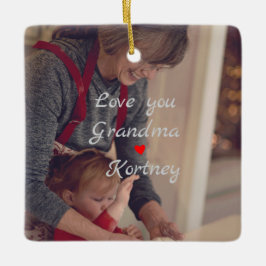 Adorno De Cerámica Mejor collage de fotos de la abuela que te amemos