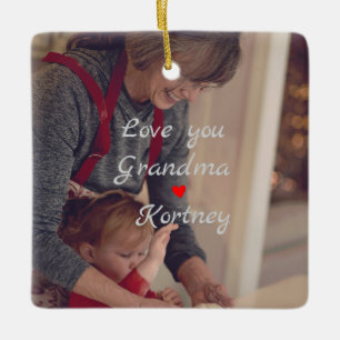 Adorno De Cerámica Mejor collage de fotos de la abuela que te amemos