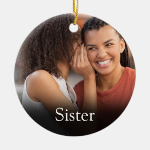 Adorno De Cerámica Mejor definición de hermana foto rosa femenina