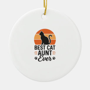 Adorno De Cerámica Mejor diseño de camiseta de gato con puesta de sol