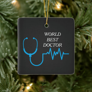 Adorno De Cerámica Mejor Doctor Siempre Estetoscopio Médico Graduació