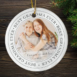 Adorno De Cerámica Mejor foto clásica de la abuela moderna<br><div class="desc">Este diseño simple y clásico está compuesto por tipografía de la síspera y agrega una foto personalizado. "La mejor abuela de la historia" gira en torno a la foto de tu abuela,  gramma,  abuela,  abuela,  abuelita,  mee-maw,  lola etc</div>