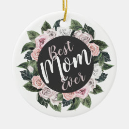 Adorno De Cerámica Mejor foto de mamá siempre floral