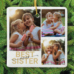 Adorno De Cerámica Mejor Hermana siempre foto Keepsake