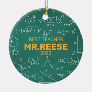 Adorno De Cerámica Mejor Maestra Personalizado Matemática Nombre Maes