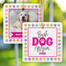 Mejor Mamá de Perro del Mundo Foto Rosa Tipo en Bl