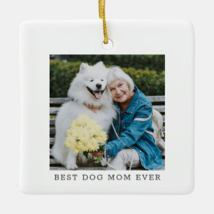 Adorno De Cerámica Mejor Mamá Perro Siempre Foto Simple Navidad Perso