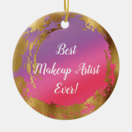 Adorno De Cerámica Mejor maquilladora siempre chic femenino rosa dora