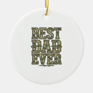 Adorno De Cerámica Mejor Papá Camuflaje Diseño de Grabado Vintage_1