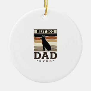 Adorno De Cerámica Mejor papá de perro vintage diseño de amante de pe