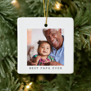 Adorno De Cerámica Mejor Papá del Mundo Personalizado Foto Navidad Si