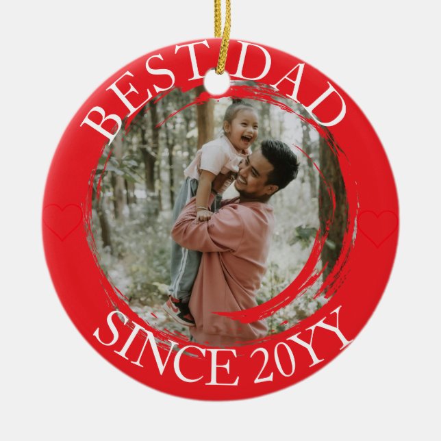 Adorno De Cerámica Mejor Papá Feliz Navidad (Frente)