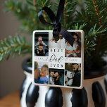 Adorno De Cerámica Mejor Papá Nunca | Collage de fotos del Día del Pa<br><div class="desc">Envía un hermoso regalo personalizado a tu padre que apreciará para siempre. Ornamento especial de collage de fotos familiares personalizadas para mostrar tus fotos y recuerdos familiares especiales. Nuestro diseño cuenta con un sencillo diseño de cuadrícula de 6 fotos con el "Mejor papa de la historia" diseñado en un hermoso...</div>