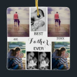 Adorno De Cerámica "Mejor Papá Nunca | Día del Padre 7-Collage de fot<br><div class="desc">¡Celebra a tu asombroso papá con este adorno de cerámica personalizado! Con un elegante diseño y espacio para 7 preciadas fotos, es el lugar perfecto para el Día del Padre o cualquier ocasión especial. Capturar recuerdos, sonrisas y amor en un único regalo. Duradero, de alta calidad y de personalizable, este...</div>