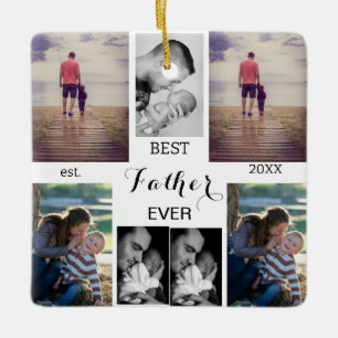 Adorno De Cerámica "Mejor Papá Nunca   Día del Padre 7-Collage de fot