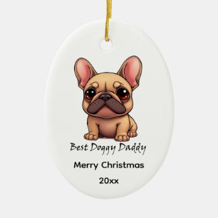 Adorno De Cerámica Mejor Papá Perrito Frenchie Bulldog Francés Perro