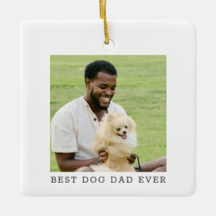 Adorno De Cerámica Mejor Papá Perro del Mundo Foto Simple Navidad Per