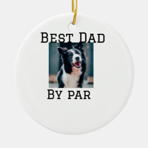 Adorno De Cerámica Mejor papá por mascota de perro de par. Foto moder