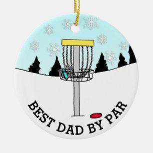 Adorno De Cerámica Mejor Papá por Navidades de Par Disk Golf