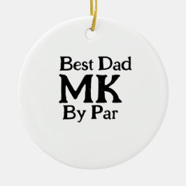 Adorno De Cerámica Mejor papá por par monograma simple rusti del día 