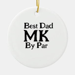 Adorno De Cerámica Mejor papá por par monograma simple rusti del día
