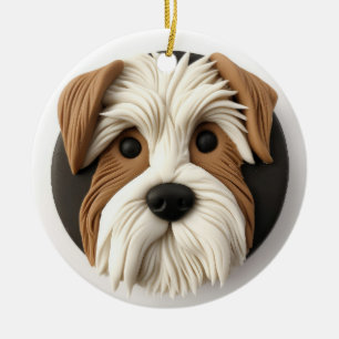 Adorno De Cerámica Mejor Perro Terrier Inspirado en 3D