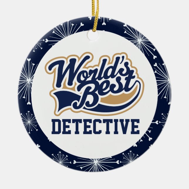 Adorno De Cerámica Mejor regalo de detectives del mundo (Frente)