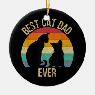 Adorno De Cerámica Mejor Retro Vintage de Papá Gato