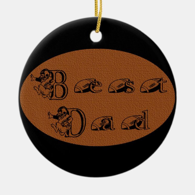 Adorno De Cerámica Mejor texto de fútbol de papá (Frente)