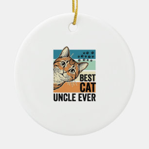 Adorno De Cerámica Mejor tío de gato de la historia Diseño vintage de
