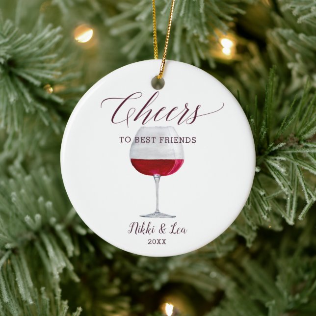 Adorno De Cerámica Mejores Amigos Personalizados Saludan A Los Navida (Árbol)