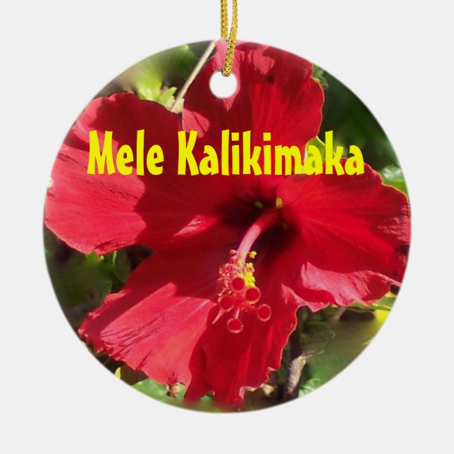 Adorno De Cerámica Mele hawaiano Kalikimaka (Frente)