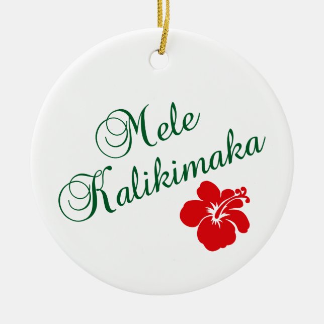 Adorno De Cerámica Mele Kalikimaka (Frente)