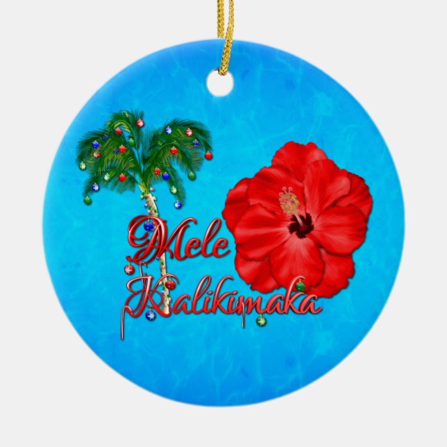 Adorno De Cerámica Mele Kalikimaka (Frente)
