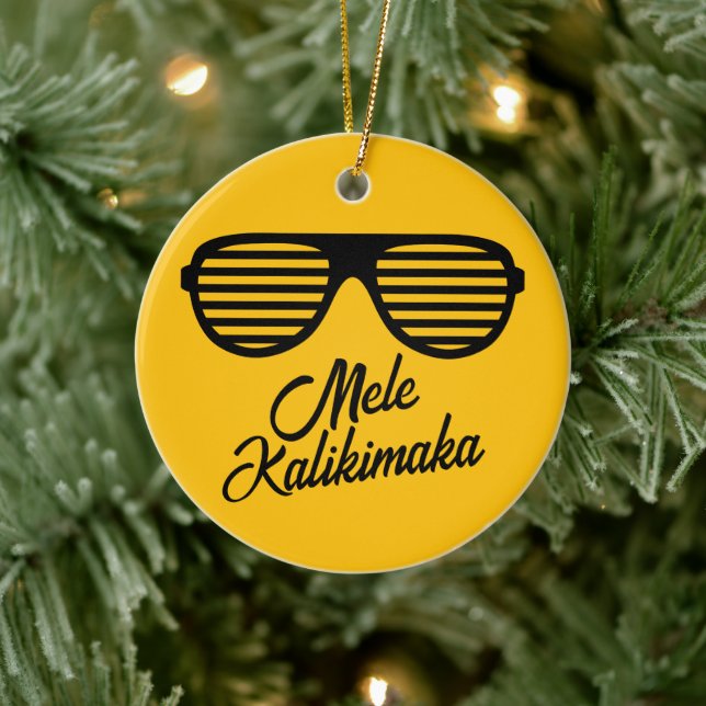 Adorno De Cerámica Mele Kalikimaka gafas de sol divertidas Navidades  (Árbol)