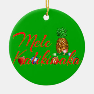 Adorno De Cerámica Mele Kalikimaka La piña hawaiana