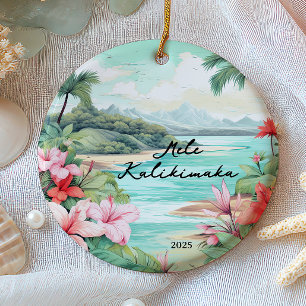 Adorno De Cerámica Mele kalikimaka Navidad