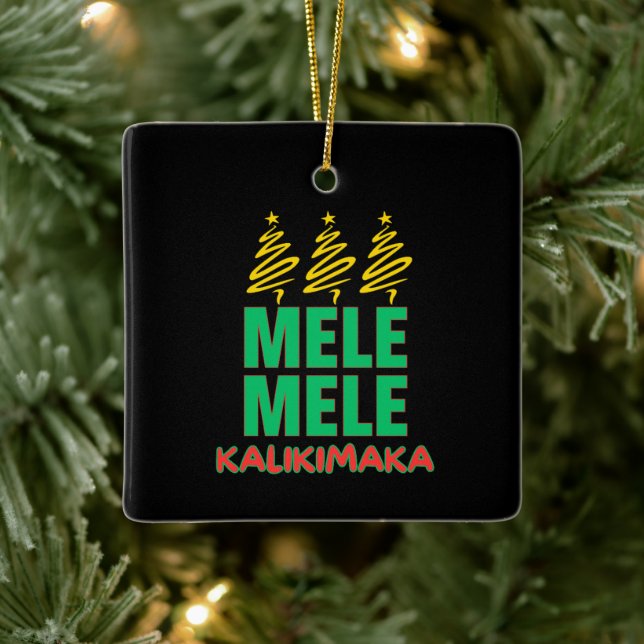 Adorno De Cerámica Mele Kalikimaka Navidades audaces de Hawái (Árbol)