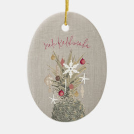 Adorno De Cerámica Mele Kalikimaka Pine, Navidades personalizados