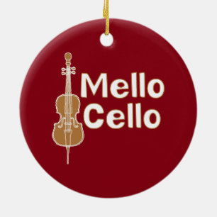 Adorno De Cerámica Mellow Cello White Text