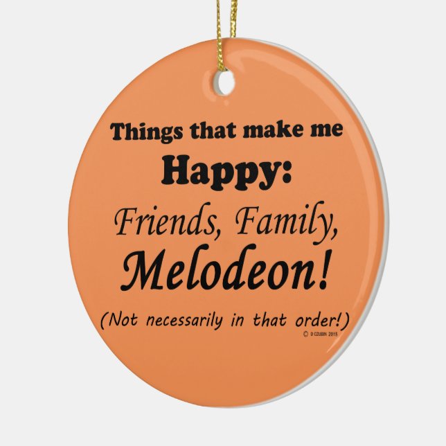 Adorno De Cerámica Melodeon me hace feliz (Izquierda)