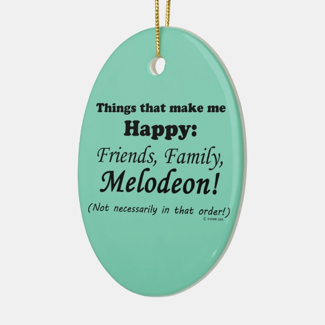 Adorno De Cerámica Melodeon me hace feliz (Izquierda)