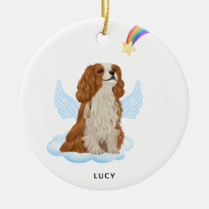 Adorno De Cerámica Memorial de Cavalier Spaniel Angel Personalizado d