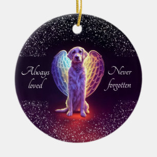 Adorno De Cerámica Memorial de Foto de Mascota de Navidad Perro Alas 