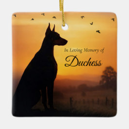 Adorno De Cerámica Memorial de nombre personalizado de Doberman Pinch