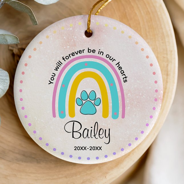 Adorno De Cerámica Memorial de perro o gato lindo rosa azul arcoíris (Subido por el creador)