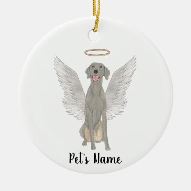 Adorno De Cerámica Memorial de Simpatía de Weimaraner Personalizado (Frente)