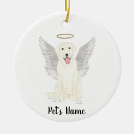 Adorno De Cerámica Memorial de Simpatía Labrador Blanco