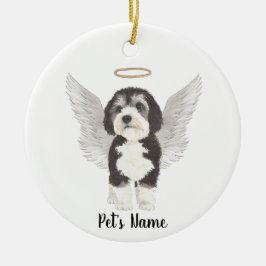 Adorno De Cerámica Memorial de simpatía para perro Bernedoodle