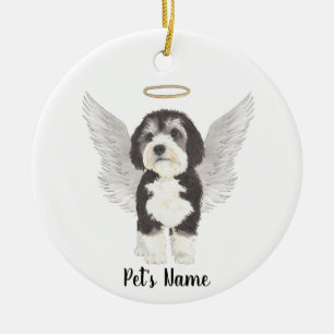 Adorno De Cerámica Memorial de simpatía para perro Bernedoodle 